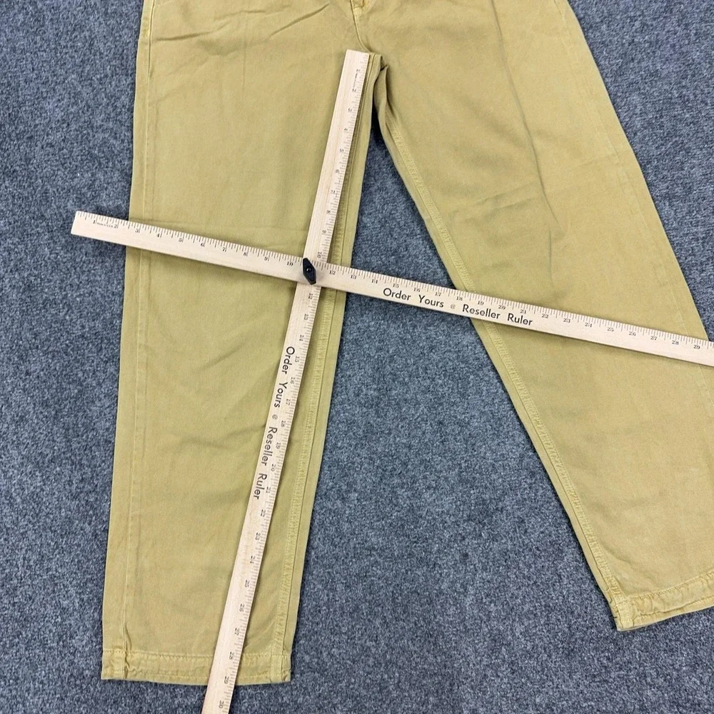 Free People Pants Womens 0 Beige Pleated Twill Chino Straight Leg Relaxed Casual